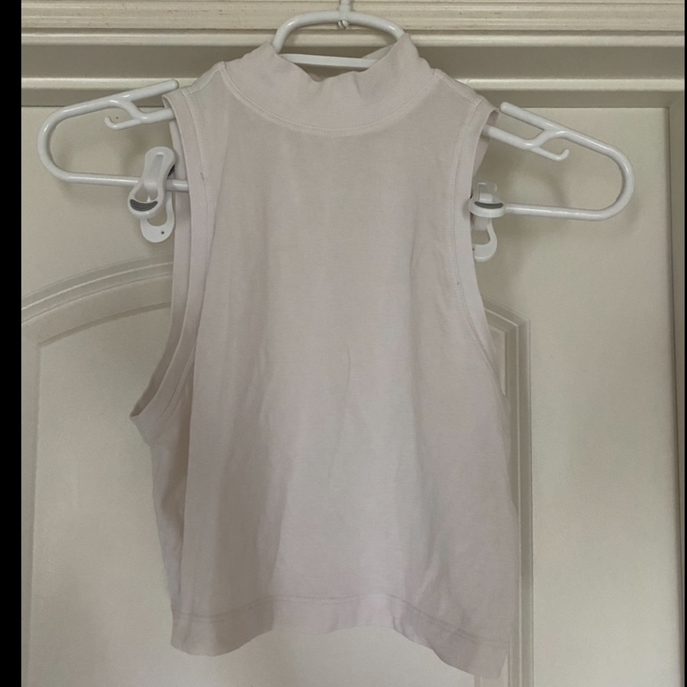 Lululemon Mock Neck tank, white, size 6